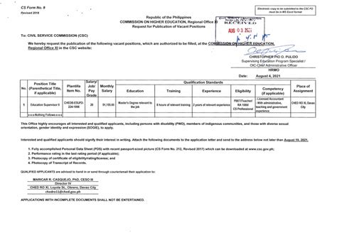 csc publication of vacant positions|CSC MC 25 s. 2020: Adoption of a Unified Platform for .